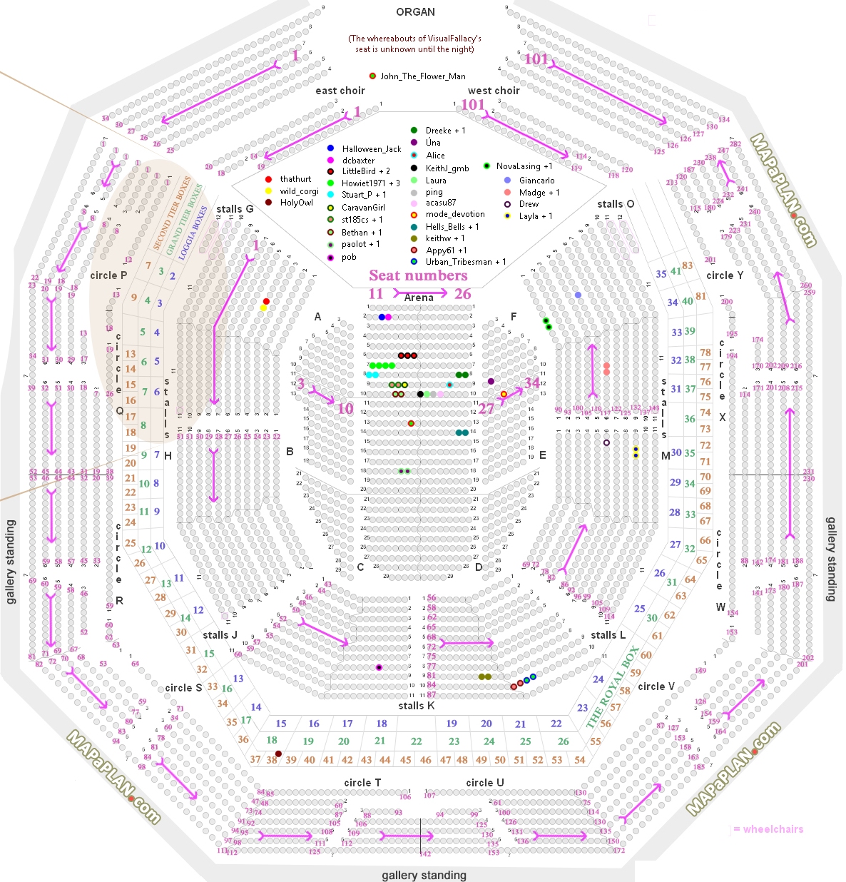 Royal Albert Hall Seat plan, & Names Goldfrapp Forum